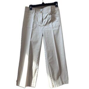Ann Taylor LOFT tan cropped wide leg trousers size 4